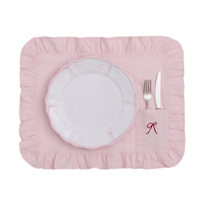 Tovaglietta Odette Rettangolare con Tasca Rosa